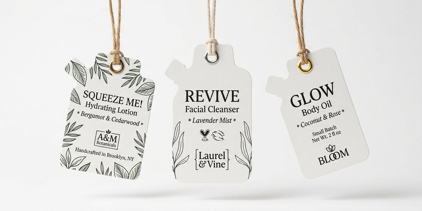 Custom squeeze tags with logo