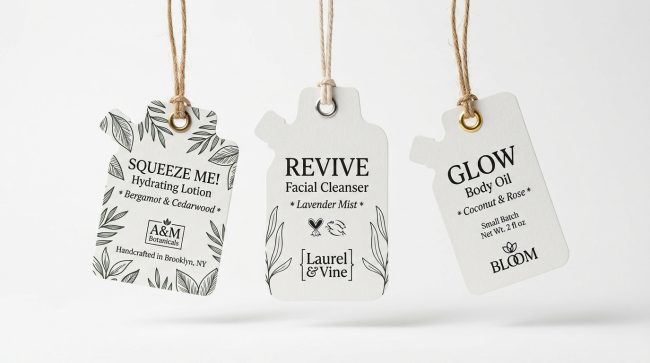 Custom squeeze tags with logo