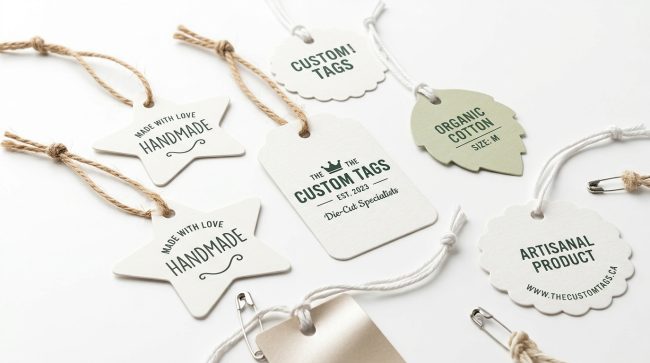 custom die cut tags wholesale